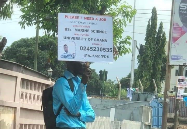 Unemployed graduate gets over 50 job offers after his placard-hoisting photo went viral