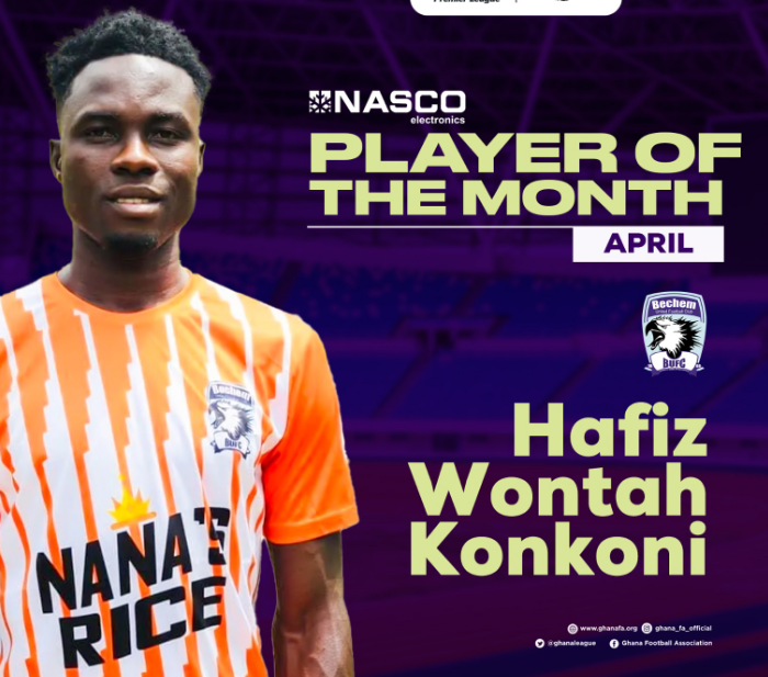 HAFIZ KONKONI NAMED NASCO PLAYER OF THE MONTH FOR APRIL