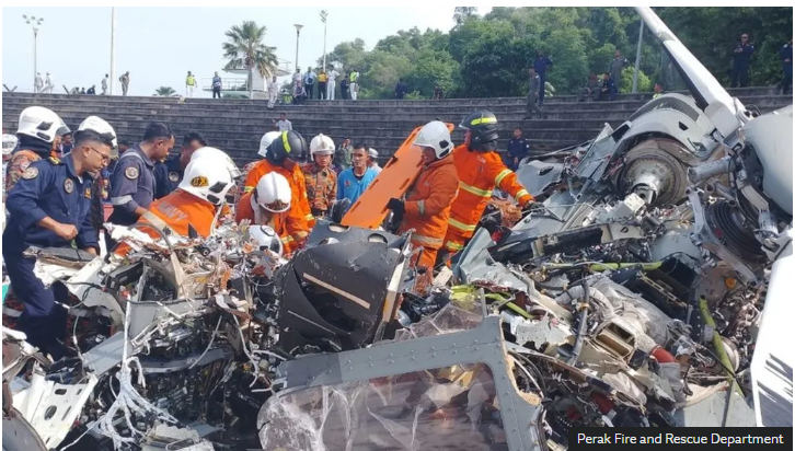 Ten dead as Navy helicopters collide mid-air in Malaysia