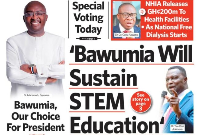 Newspaper headlines: Monday, December 2, 2024