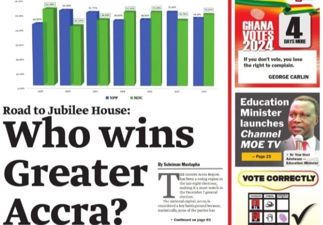 Newspaper headlines: Tuesday, December 3, 2024